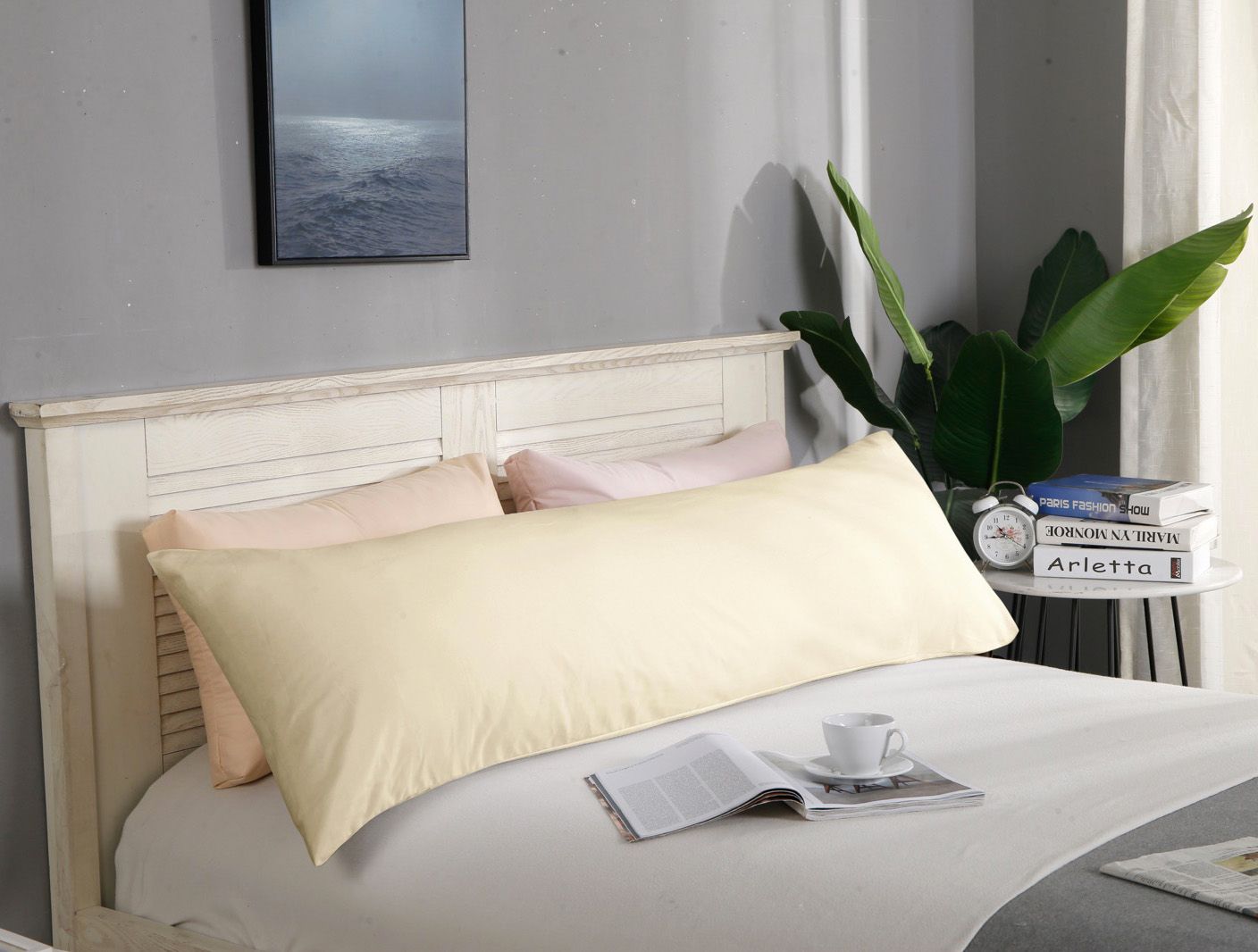 1000TC Premium Ultra Soft Body Pillowcase - Yellow Cream V493-BP-09