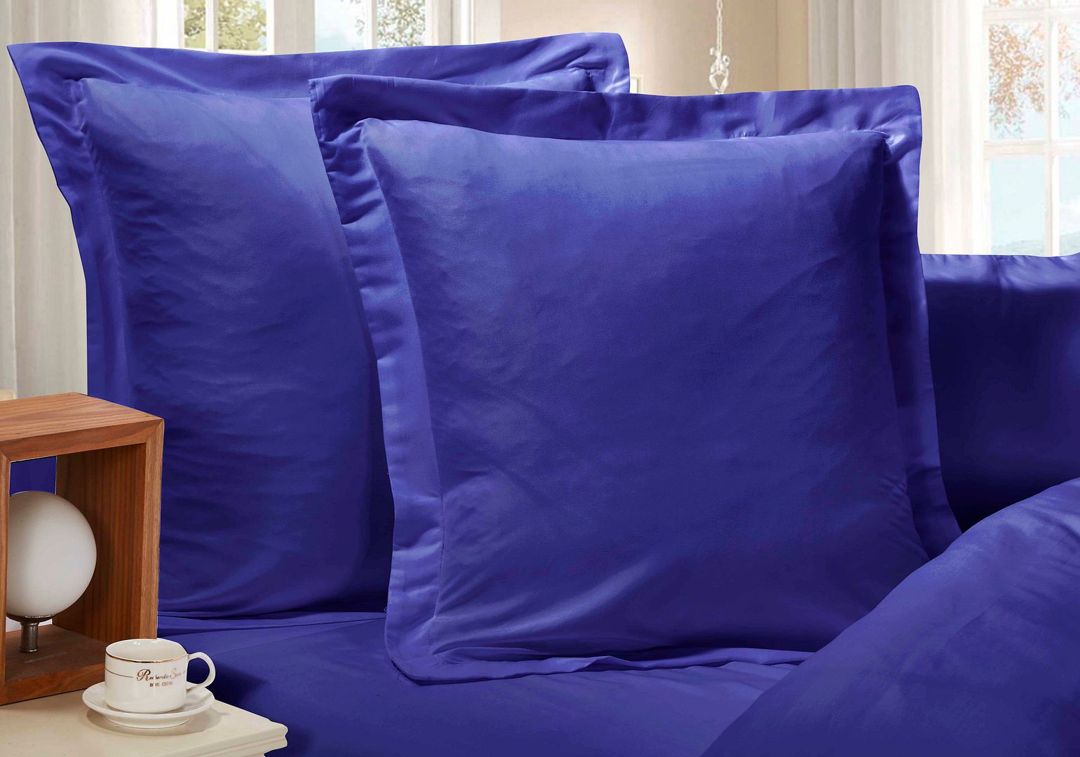 1000TC Premium Ultra Soft European Pillowcases 2-Pack Royal Blue V493-EP-03