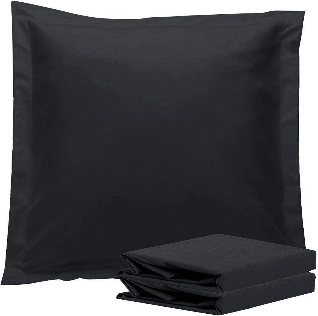 1000TC Premium Ultra Soft European Pillowcases 2-Pack Black V493-EP-05