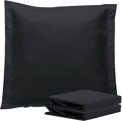 1000TC Premium Ultra Soft European Pillowcases 2-Pack Black V493-EP-05
