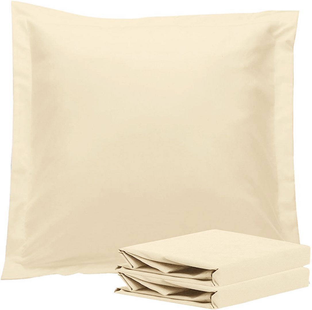 1000TC Premium Ultra Soft European Pillowcases 2-Pack Yellow Cream V493-EP-09
