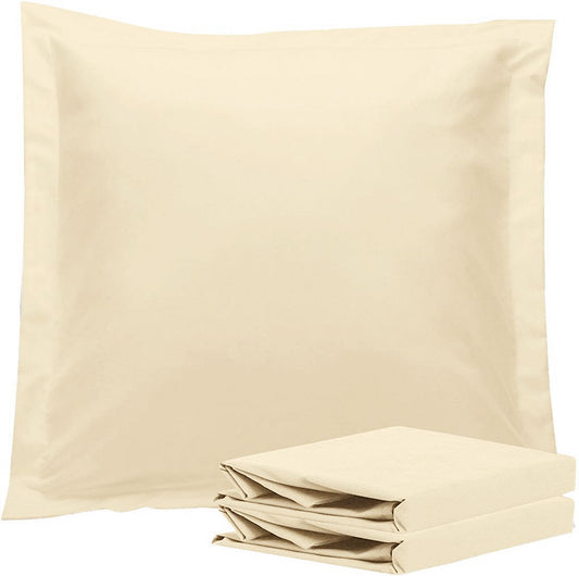 1000TC Premium Ultra Soft European Pillowcases 2-Pack Yellow Cream V493-EP-09