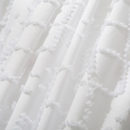 Tufted Boho Embroidery Quilt/Doona/Duvet Cover Set - White - King Size V493-JJXW-01K