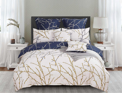 Tree Reversible Double Size Blue Duvet Quilt Cover Set V493-MD-412