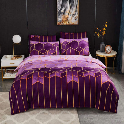 Erena Purple Quilt/Doona/Duvet Cover Set - King Size V493-MK-478