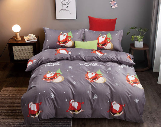 Christmas Santa Queen Size Quilt/Duvet Cover Set V493-MQ-425