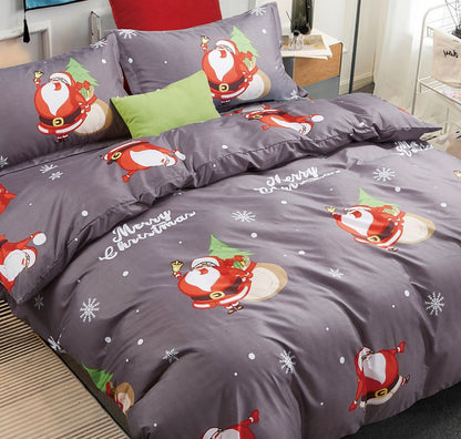 Christmas Santa Queen Size Quilt/Duvet Cover Set V493-MQ-425
