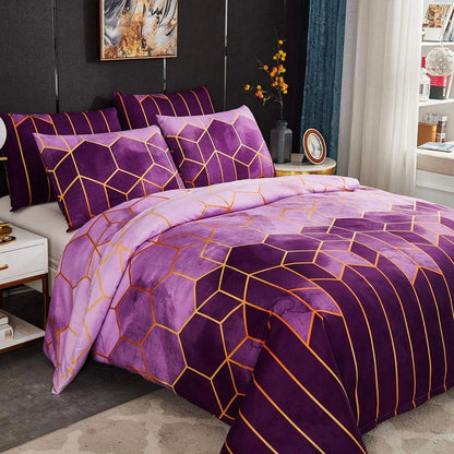 Erena Purple Quilt/Doona/Duvet Cover Set - Queen Size V493-MQ-478