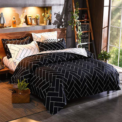 Black&White Super King Size Duvet Quilt Cover Set V493-MSK-331