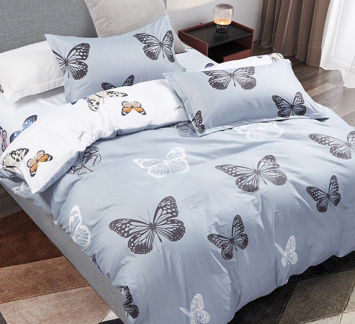Butterfly Super King Size Quilt/Duvet Cover Set V493-MSK-423