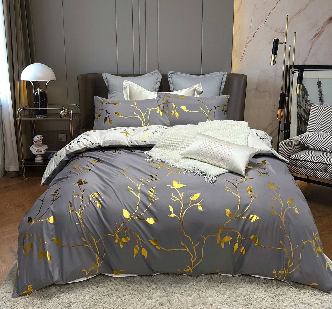 Reversible Design Super King Size White Duvet Quilt Cover Set V493-MSK-461A