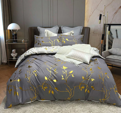 Reversible Design Super King Size White Duvet Quilt Cover Set V493-MSK-461A