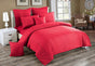 Seersucker Double Size Quilt/Duvet Cover Set - Red V493-PAD-04