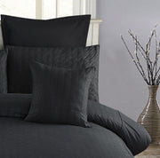 1000TC Premium Ultra Soft Seersucker Cushion Covers - 2 Pack - Black V493-PCC-5