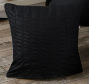 1000TC Premium Ultra Soft Seersucker Cushion Covers - 2 Pack - Black V493-PCC-5