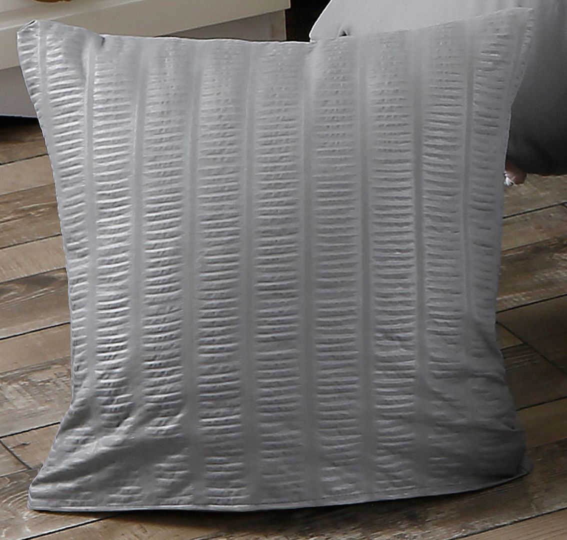 1000TC Premium Ultra Soft Seersucker Cushion Covers - 2 Pack - Grey V493-PCC-6