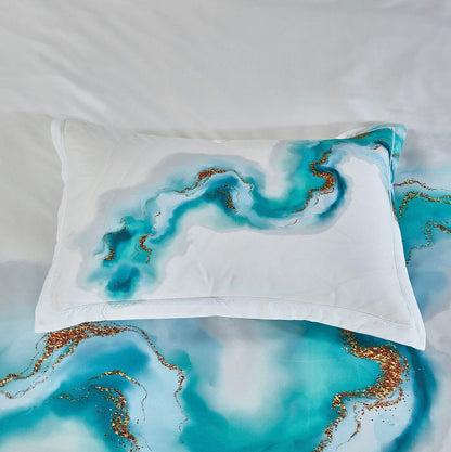 Ocean Marble Quilt Cover Set - Queen Size V493-SM-Q-10