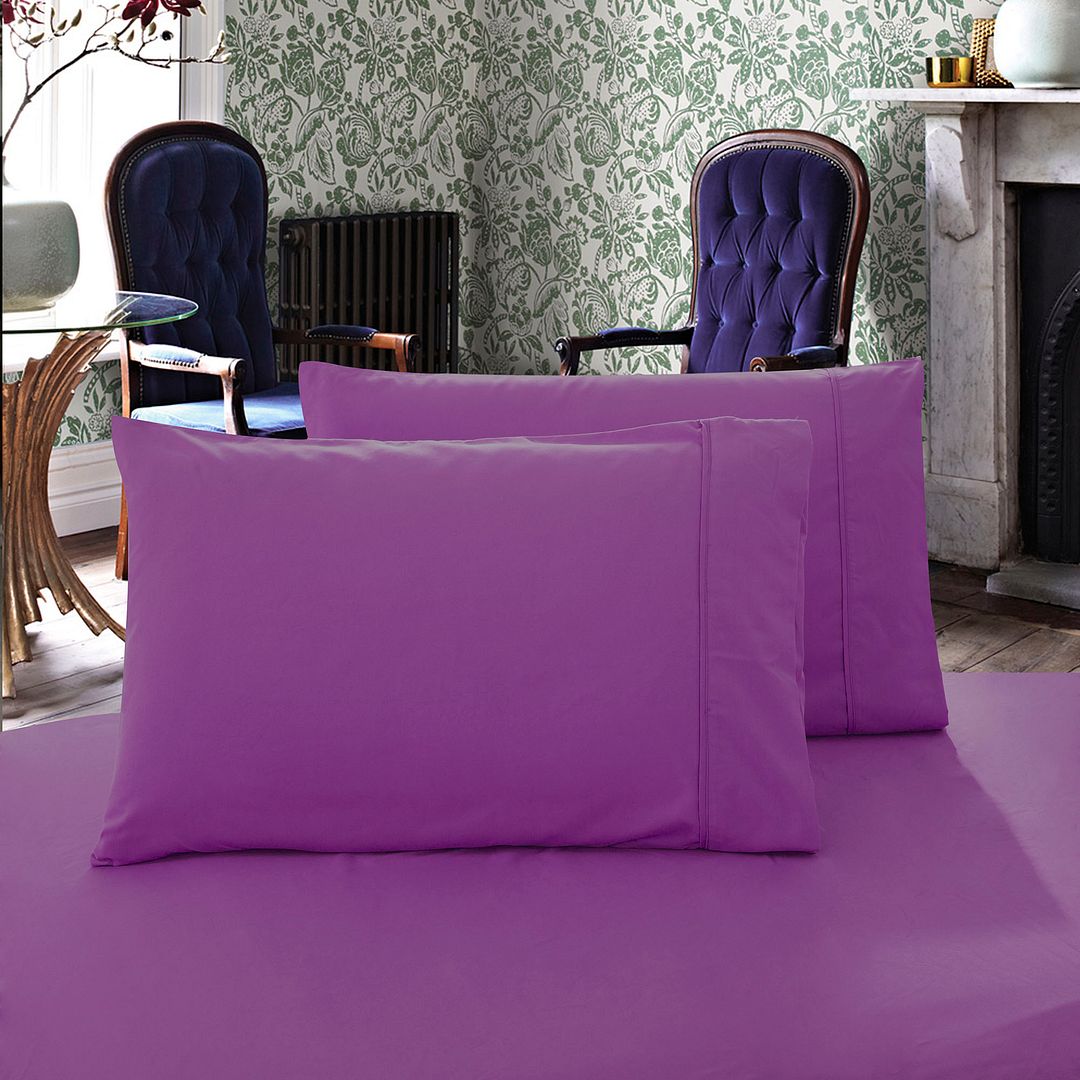 1000TC Premium Ultra Soft Standrad size Pillowcases 2-Pack - Purple V493-SP-02