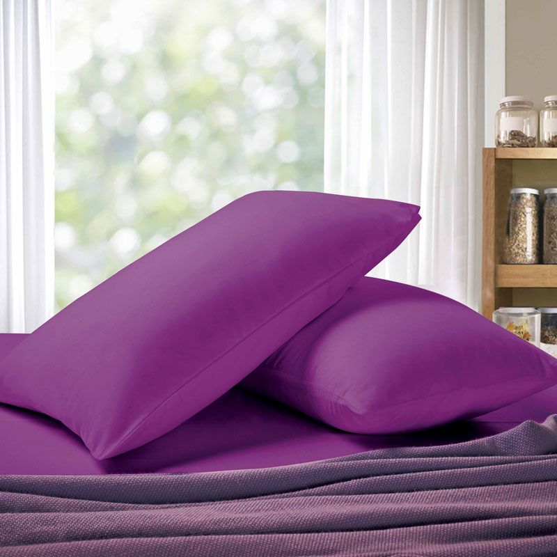 1000TC Premium Ultra Soft Standrad size Pillowcases 2-Pack - Purple V493-SP-02