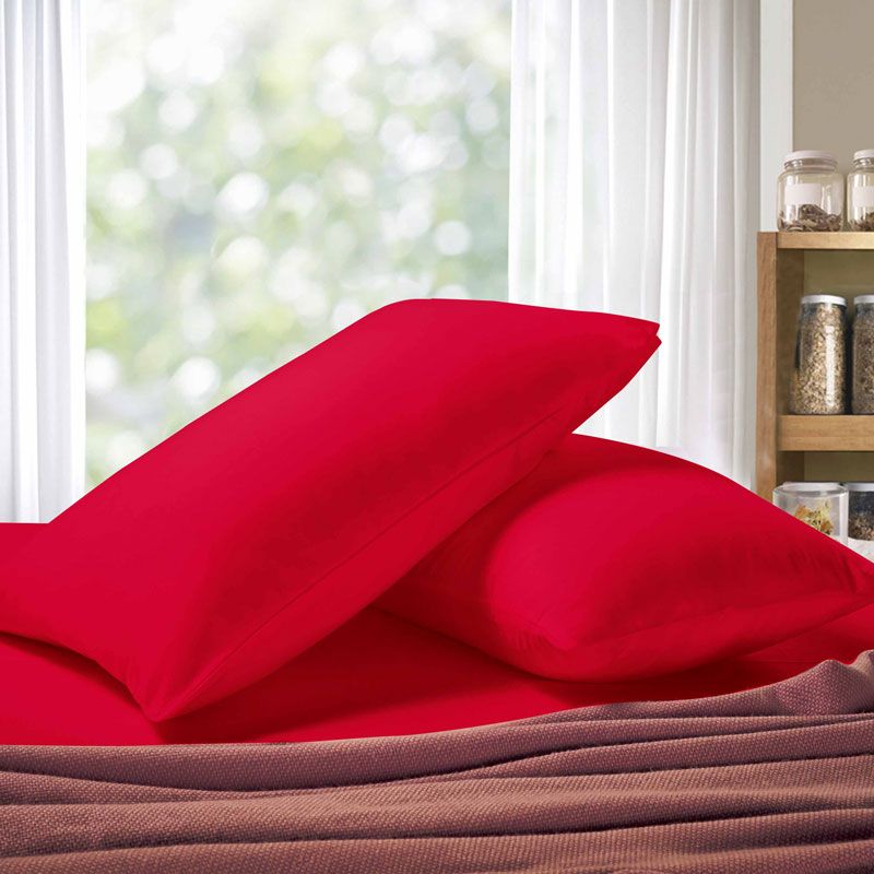 1000TC Premium Ultra Soft Standrad size Pillowcases 2-Pack - Red V493-SP-04