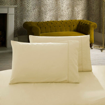 1000TC Premium Ultra Soft Standrad size Pillowcases 2-Pack - Yellow Cream V493-SP-09