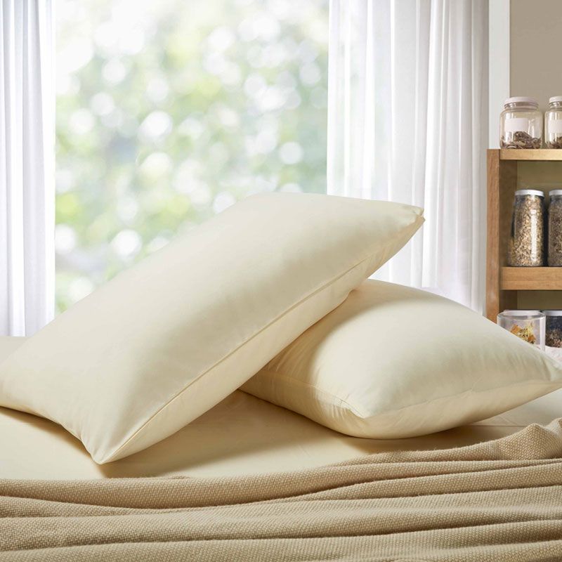1000TC Premium Ultra Soft Standrad size Pillowcases 2-Pack - Yellow Cream V493-SP-09