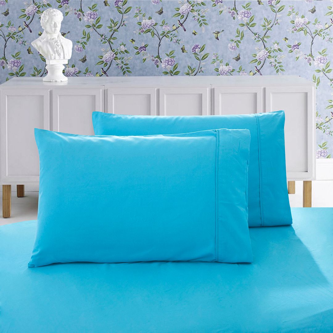 1000TC Premium Ultra Soft Standrad size Pillowcases 2-Pack - Light Blue V493-SP-10