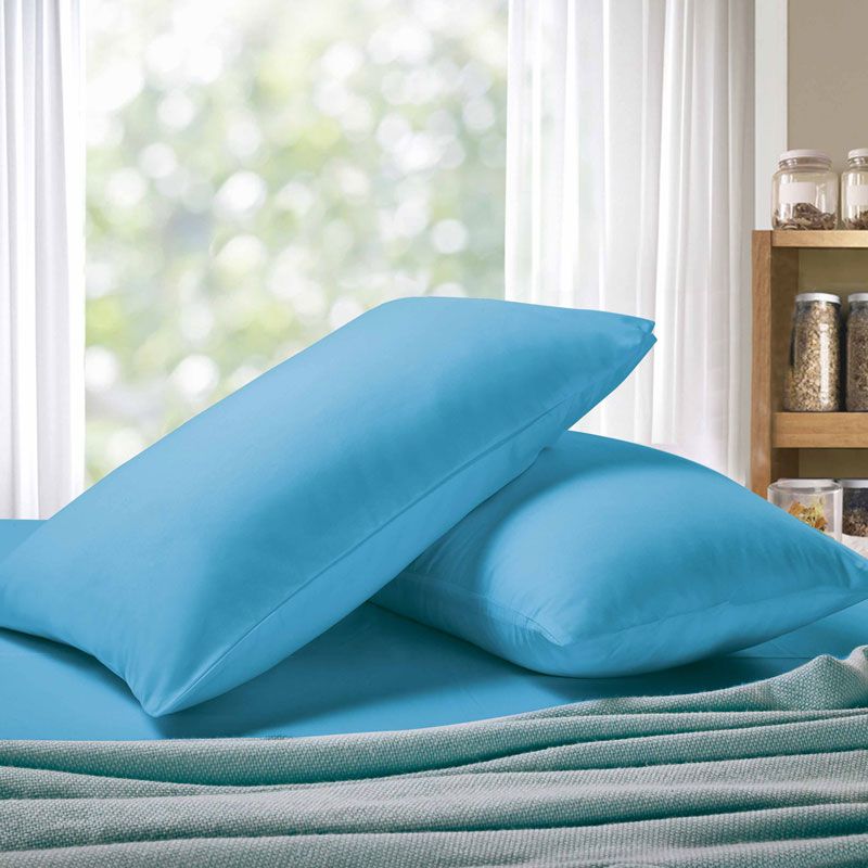 1000TC Premium Ultra Soft Standrad size Pillowcases 2-Pack - Light Blue V493-SP-10