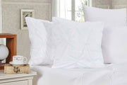 Diamond Pintuck Premium Ultra Soft Cushion Covers 2-Pack - White V493-ZCC-1