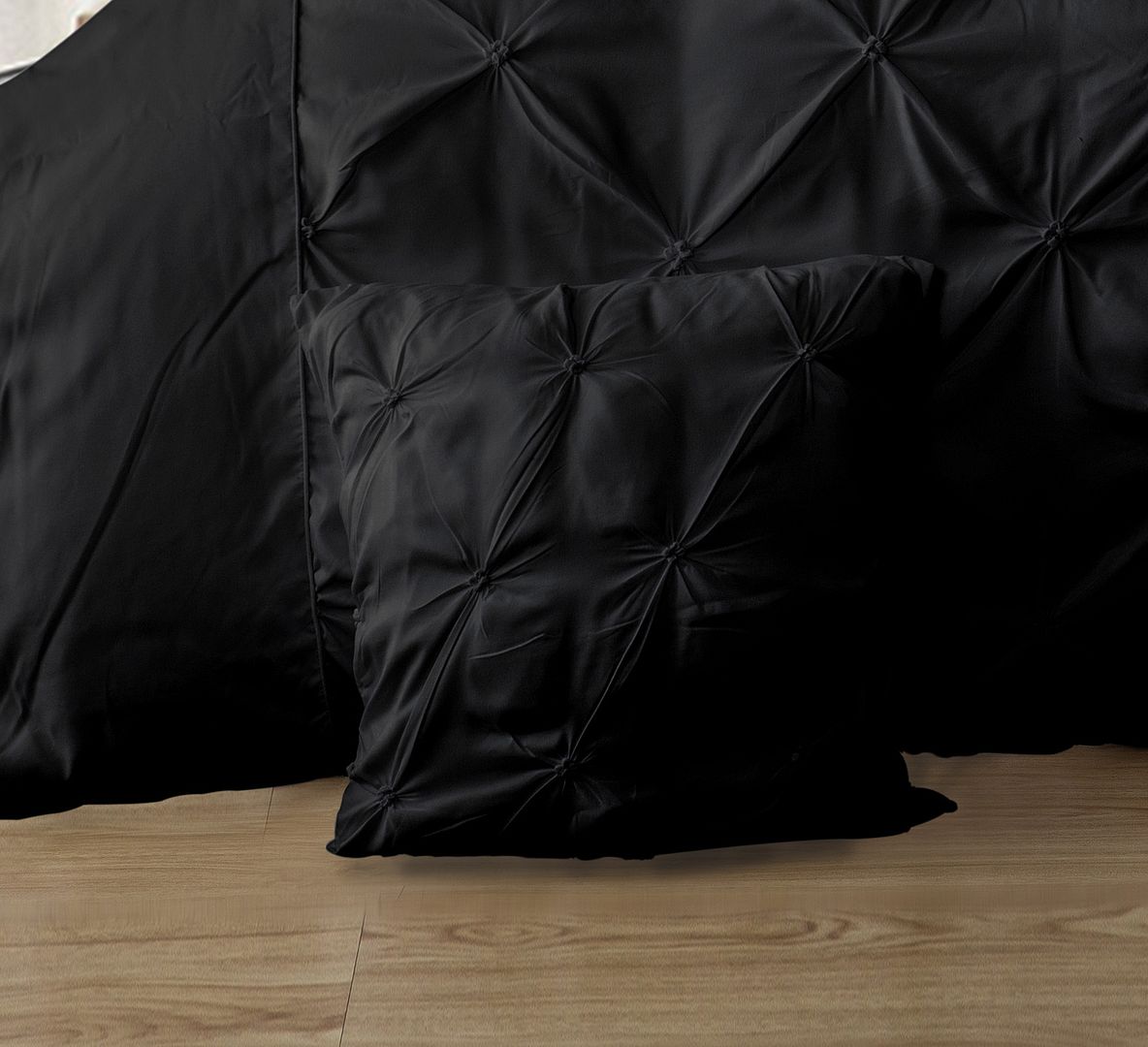 Diamond Pintuck Premium Ultra Soft Cushion Covers 2-Pack - Black V493-ZCC-5