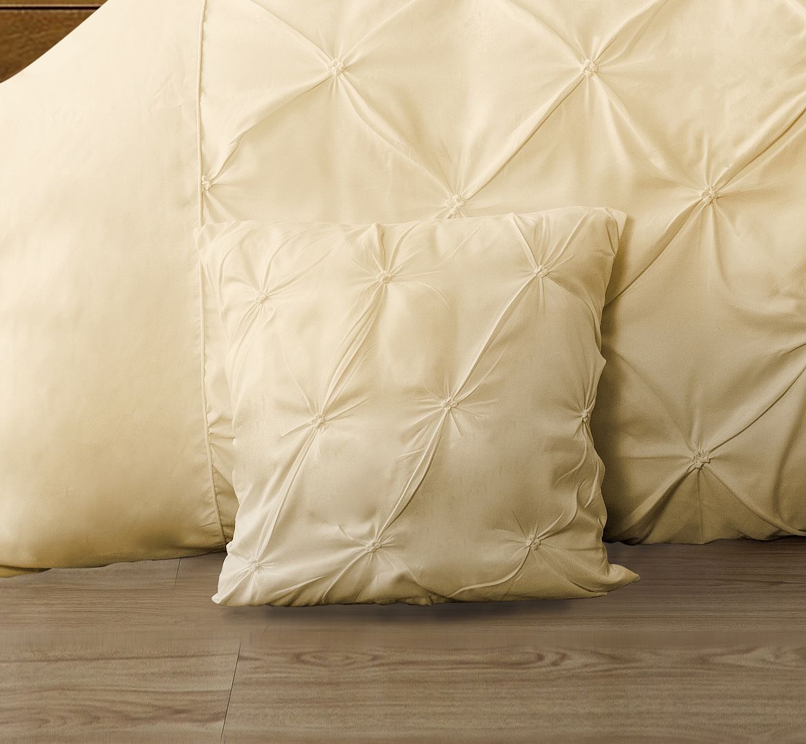 Diamond Pintuck Premium Ultra Soft Cushion Covers 2-Pack - Yellow Cream V493-ZCC-9