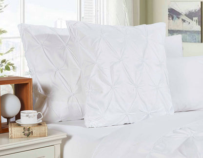Diamond Pintuck Premium Ultra Soft European Pillowcases 2-Pack - White V493-ZEP-01