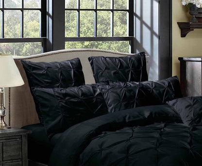 Diamond Pintuck Premium Ultra Soft Queen size Pillowcases 2-Pack -Black V493-ZQP-05
