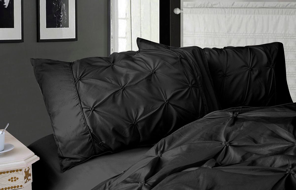 Diamond Pintuck Premium Ultra Soft Standrad size Pillowcases 2-Pack - Black V493-ZSP-05