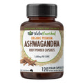 Organic Ashwagandha Capsules (vegan)- Withania Somnifera - 120 Vegan Capsules V497-ASHWA-CAPS-120
