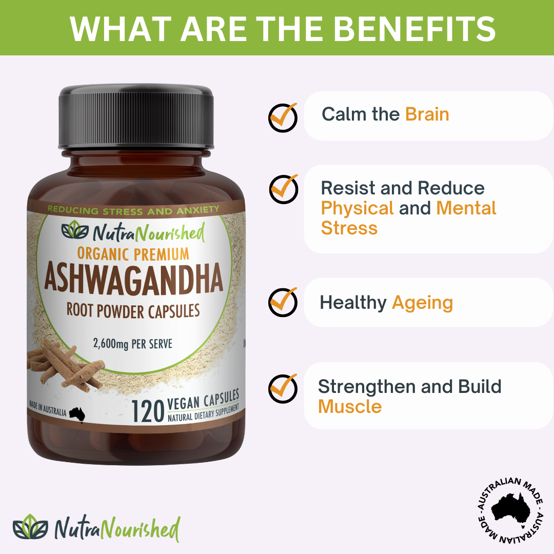 Organic Ashwagandha Capsules (vegan)- Withania Somnifera - 120 Vegan Capsules V497-ASHWA-CAPS-120