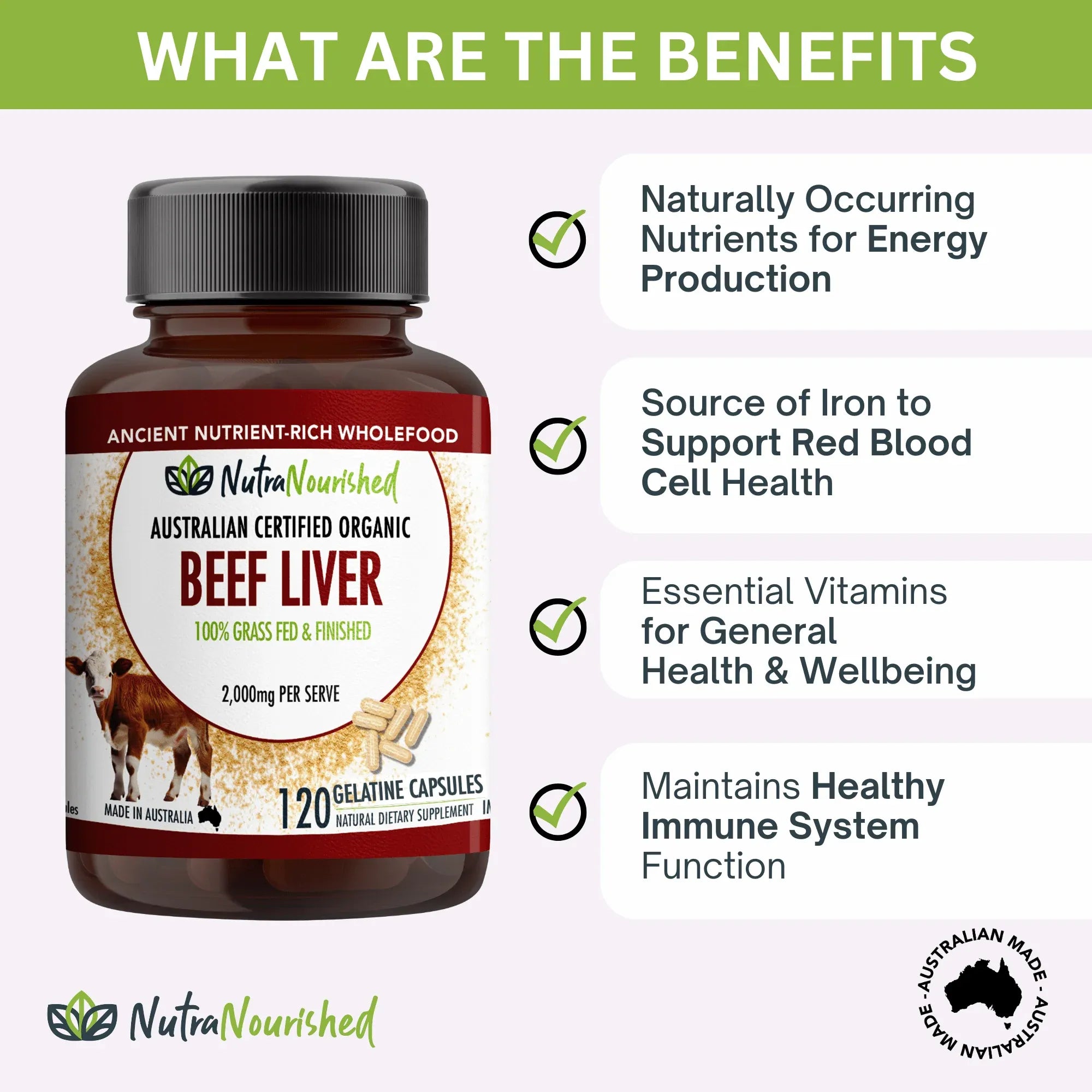 Organic Beef Liver Capsules V497-BEEF-LIVER-CAPS-120