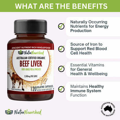 Organic Beef Liver Capsules V497-BEEF-LIVER-CAPS-120