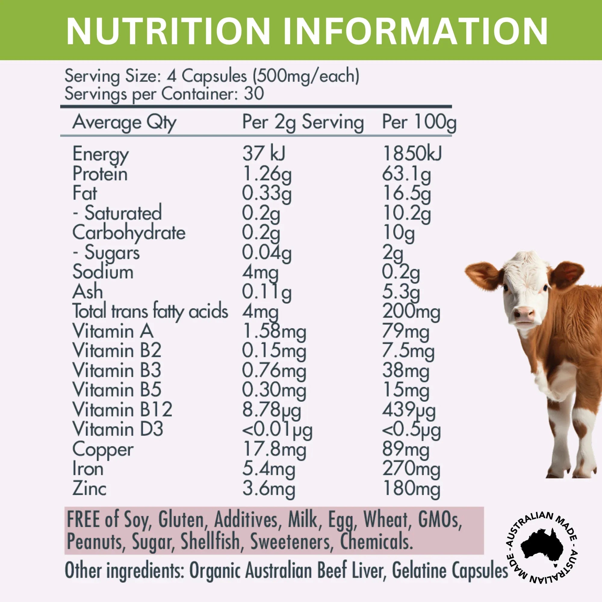 Organic Beef Liver Capsules V497-BEEF-LIVER-CAPS-120