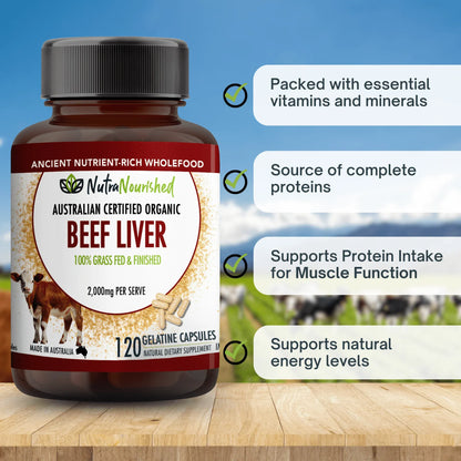 Organic Beef Liver Capsules V497-BEEF-LIVER-CAPS-120