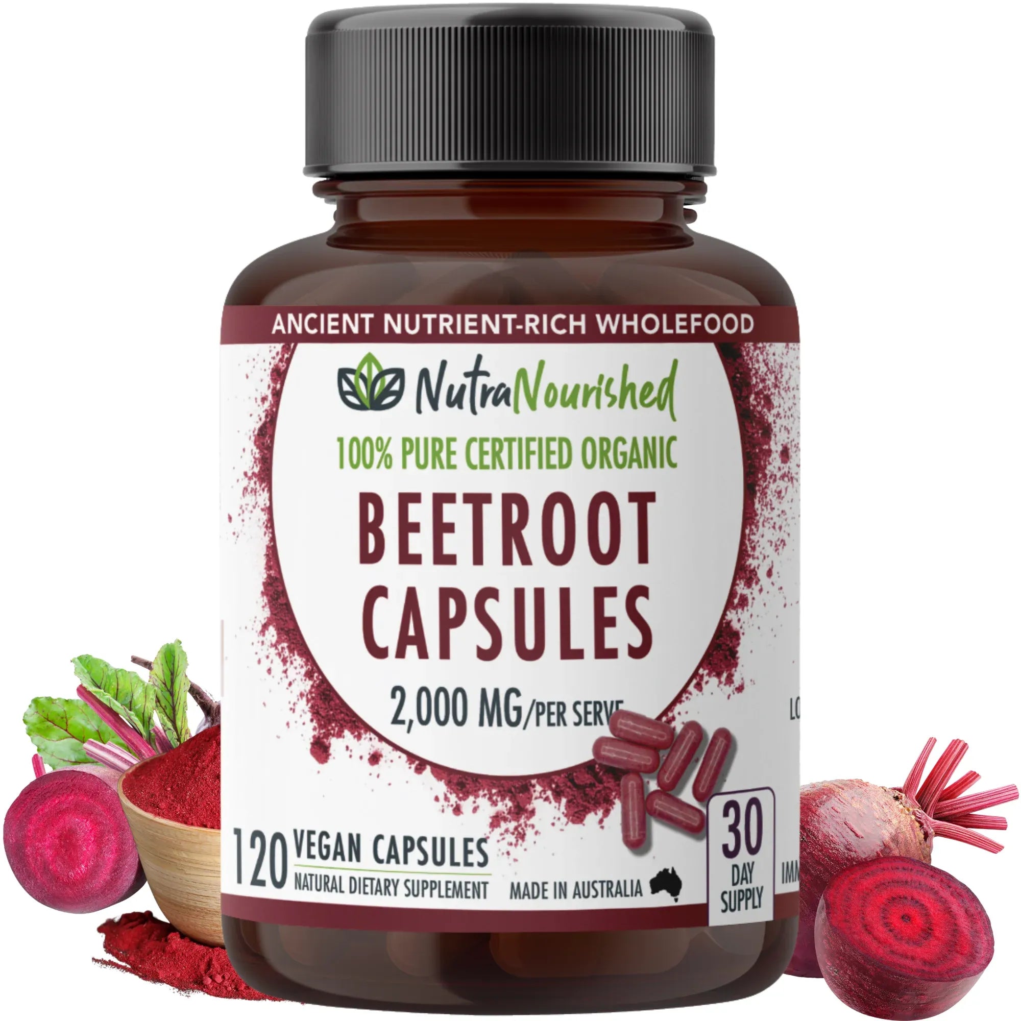 Organic Beetroot Capsules V497-BEETROOT-CAPS-120