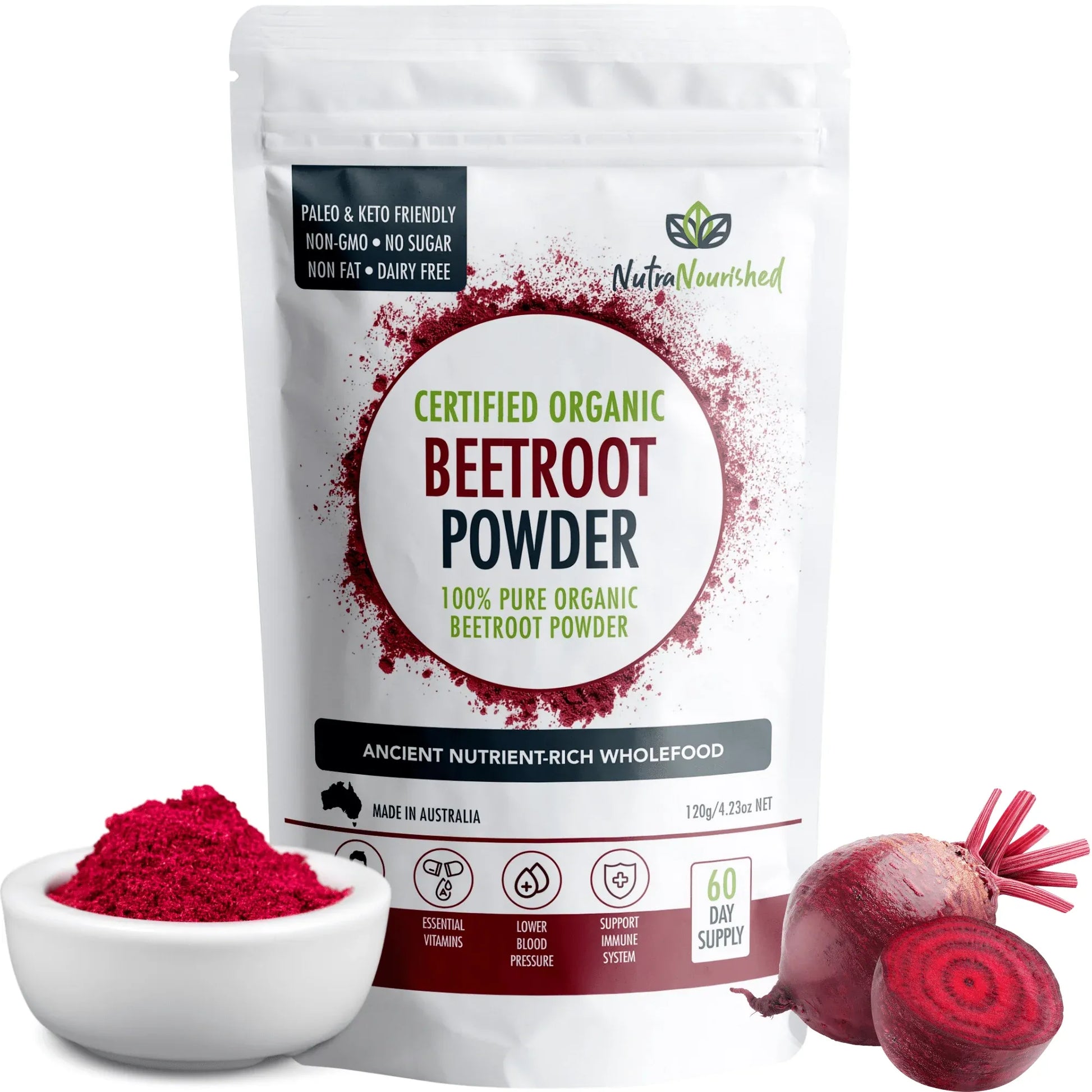 Organic Beetroot Powder V497-BEETROOT-POWDER-120G