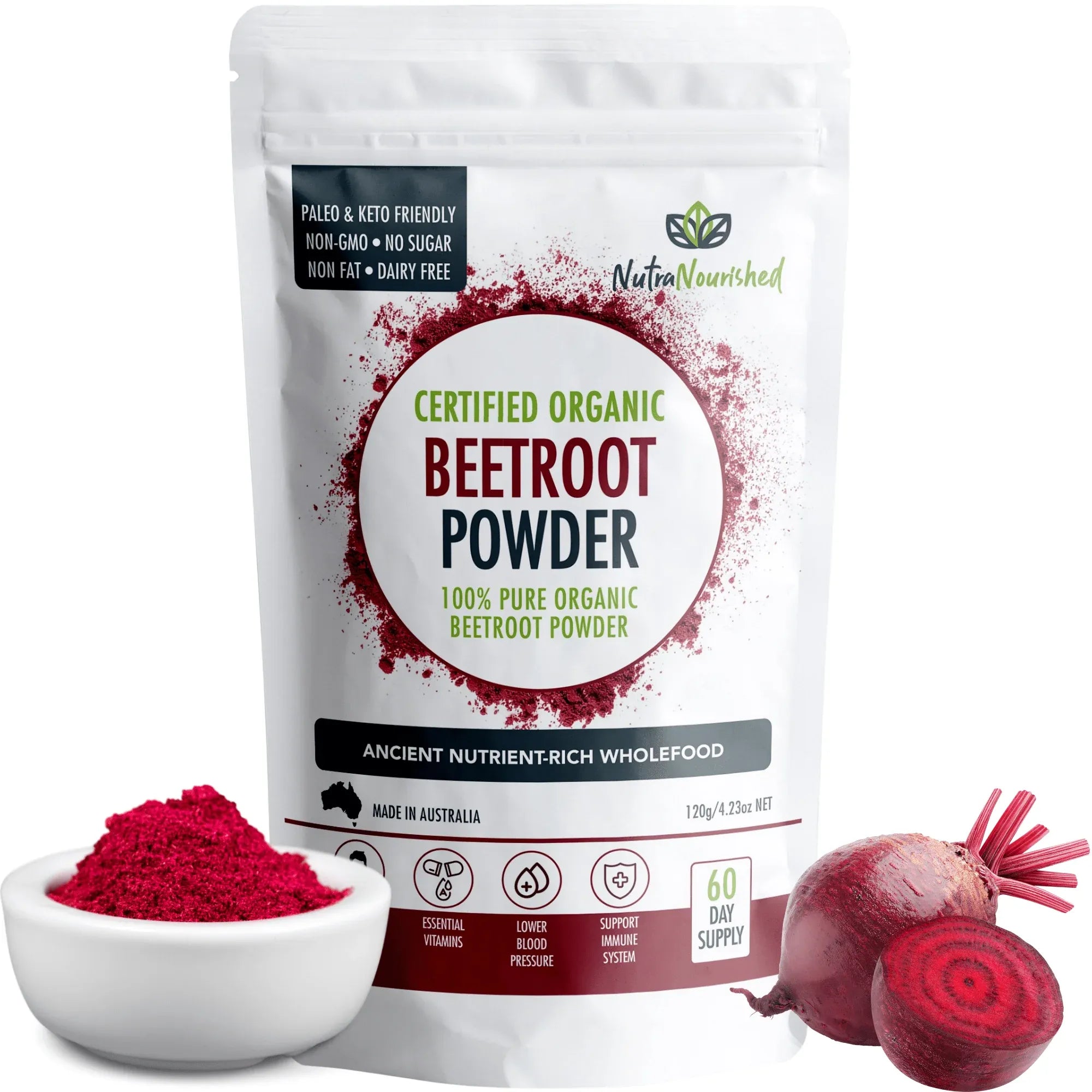 Organic Beetroot Powder V497-BEETROOT-POWDER-120G
