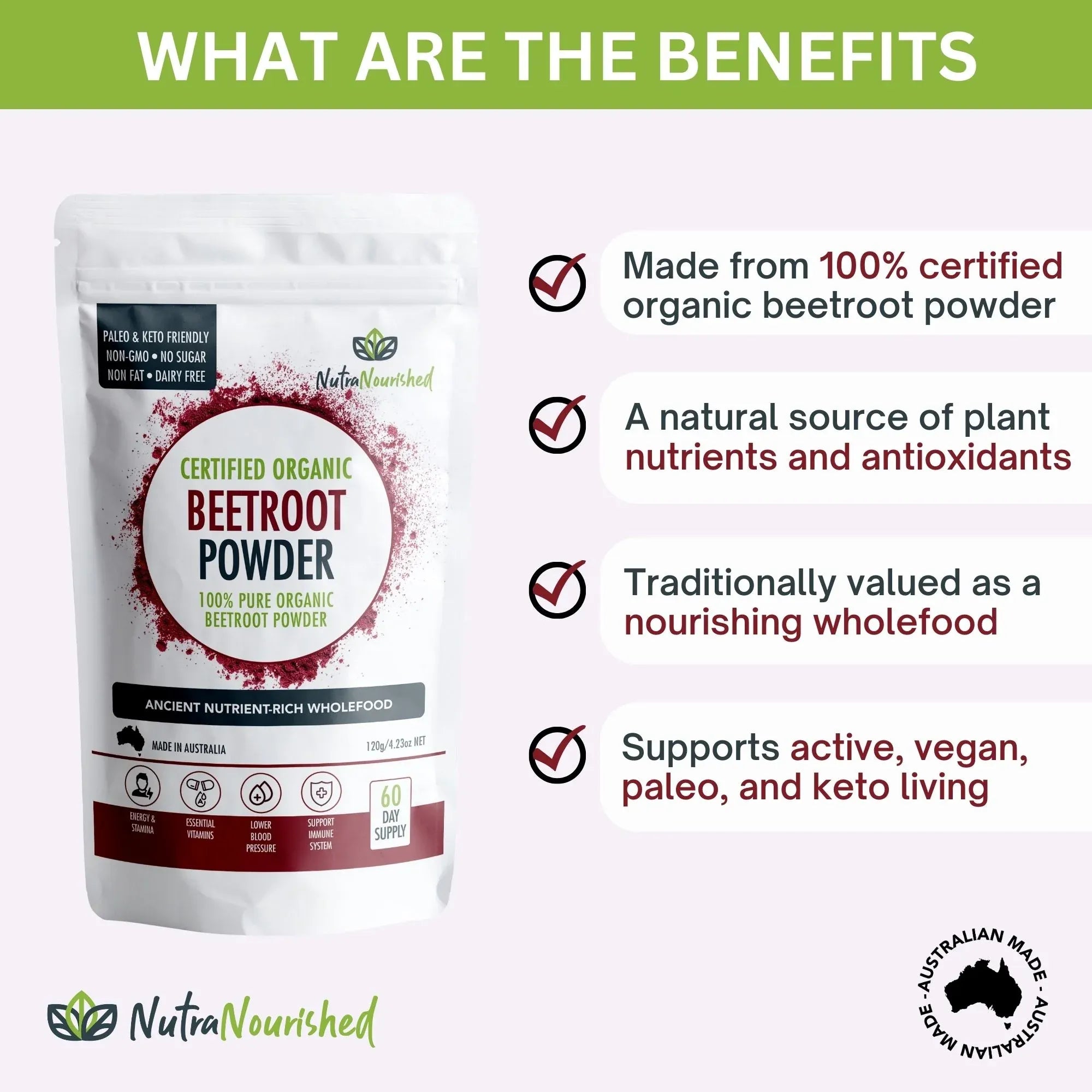 Organic Beetroot Powder V497-BEETROOT-POWDER-120G