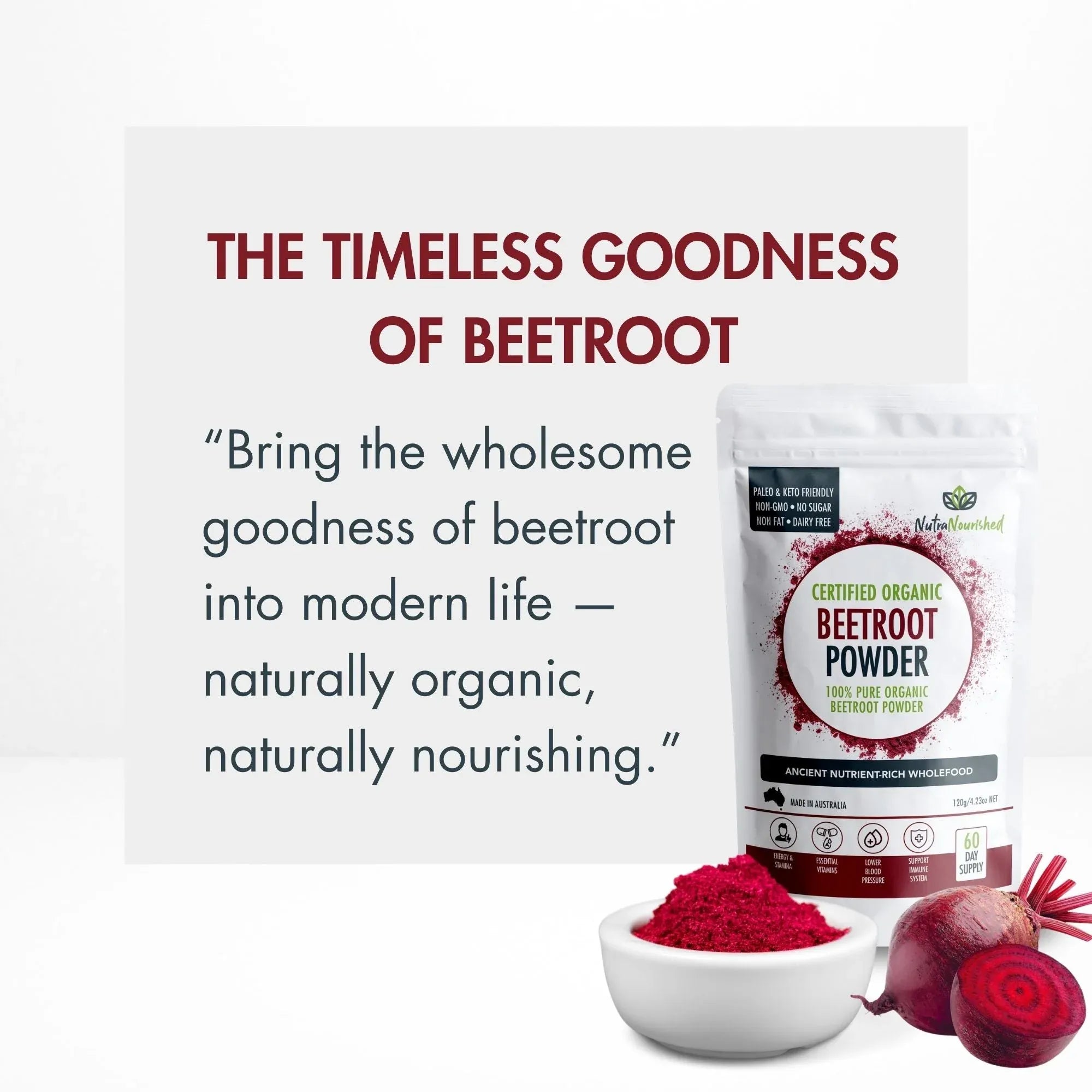 Organic Beetroot Powder V497-BEETROOT-POWDER-120G