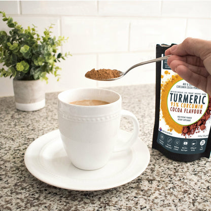 95% Organic Curcumin Extract Cocoa Flavour - Turmeric Powder With Black Pepper - Organic and with Black V497-COCOA-NEW-125-FBM