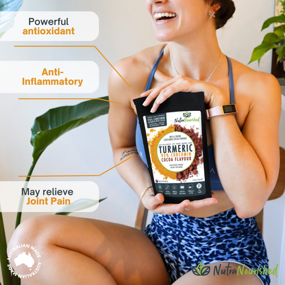 95% Organic Curcumin Extract Cocoa Flavour - Turmeric Powder With Black Pepper - Organic and with Black V497-COCOA-NEW-125-FBM