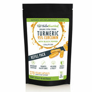 REFILL BAG - Turmeric 95% Curcumin Extract Capsules, Organic, with Black Pepper, 270 Vegan Capsules/ 3 Month V497-CURCUMIN-CAPS-270-REFILL