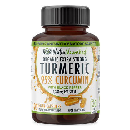 Curcumin Tablets - 95% Pure Organic Vegan - Turmeric Extract Buffered with Black Pepper (1,350mg) - 90 Vegan V497-CURCUMIN-CAPS-90-FBM