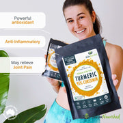 Pure Organic 95% Curcumin Powder (60g/1 month supply) - 1500mg of Turmeric Extract Buffered with Black Pepper V497-CURCUMIN-PURE-60-FBM